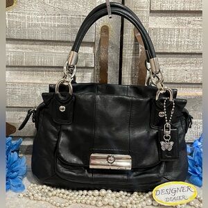 COACH Kristin Black Leather Satchel 16800 GUC!